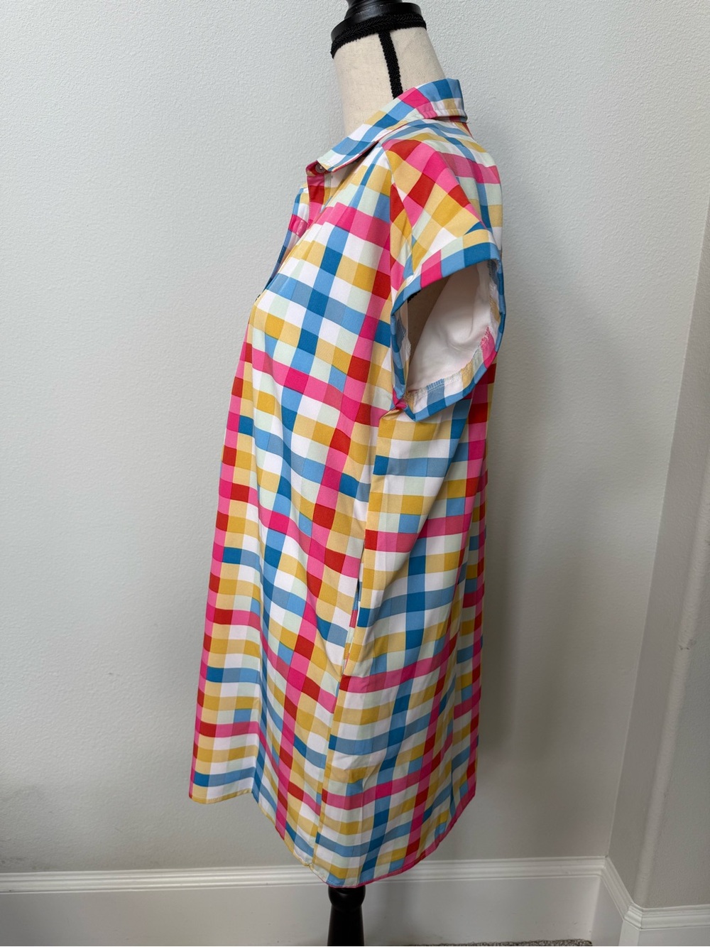 entro Multicolor Gingham Shirt Dress - Picture 6 of 14